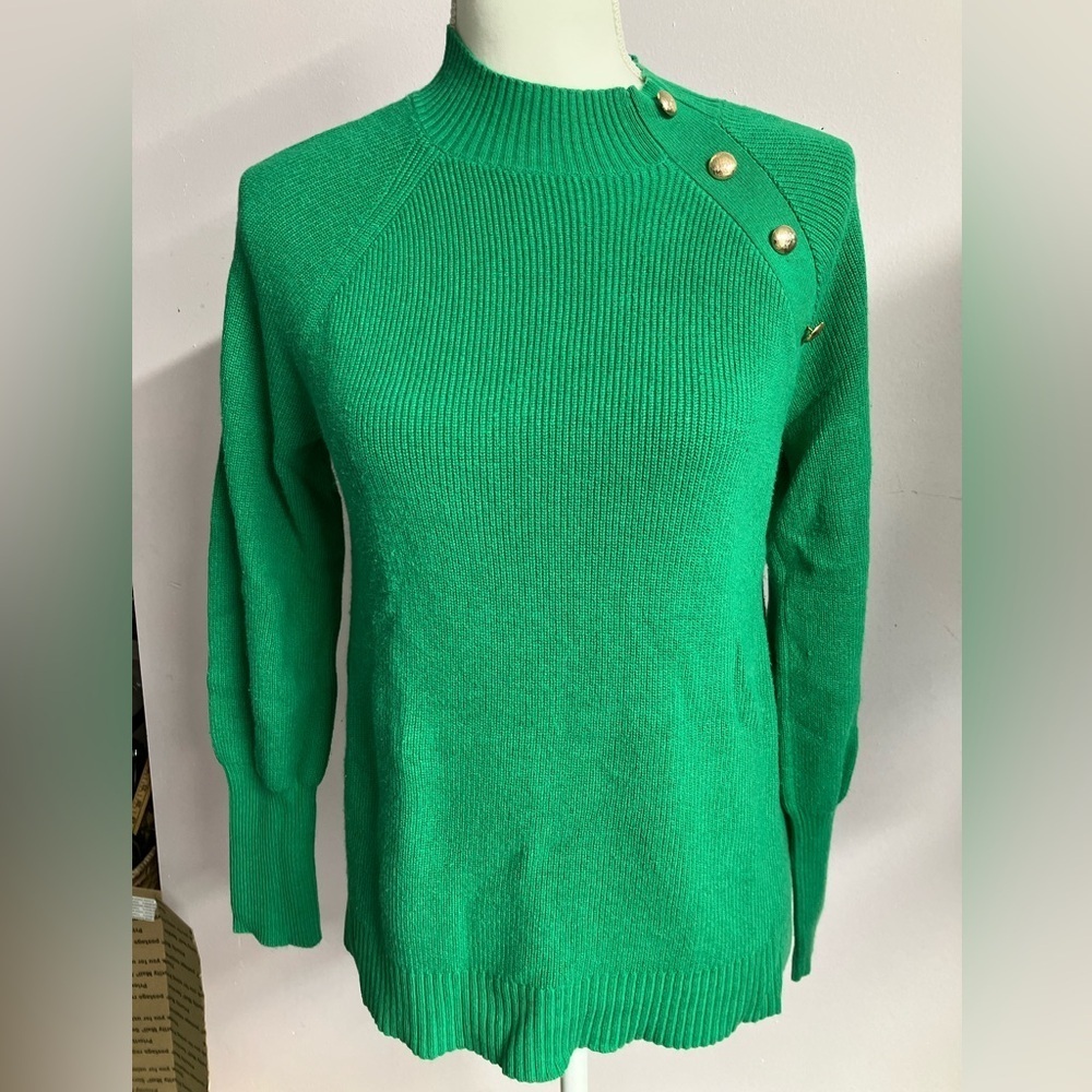 Ann Taylor Factory Petite Women’s Pullover Sweater, Size MP, Kelly Green